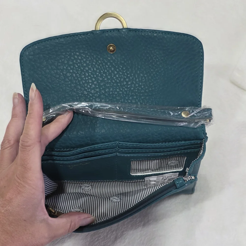 Ampere Creations Teal Soft Vegan leather Crossbody Bag Wallet